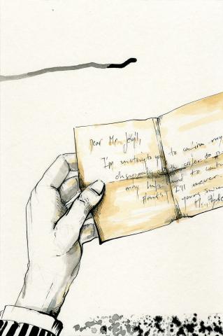 ilustracion El extraño caso del doctor Jekyll y el señor Hyde: Utterson lee la carta que Hyde le ha enviado a Jekyll