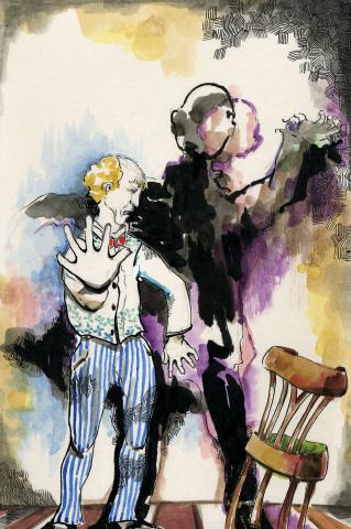 ilustracion El extraño caso del doctor Jekyll y el señor Hyde: Lanyon experimenta la transformación del Dr. Jekyll