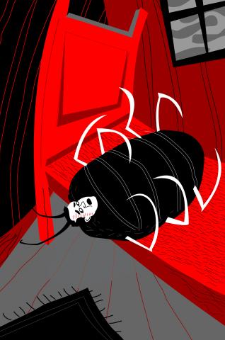 ilustracion La metamorfosis: Gregorio intenta incorporarse