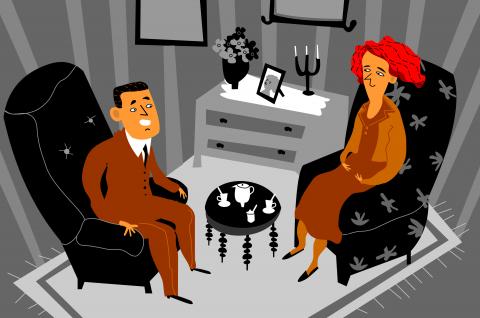 ilustracion La plaza del Diamante: Vicenç le pide a Natalia la mano de su hija Rita