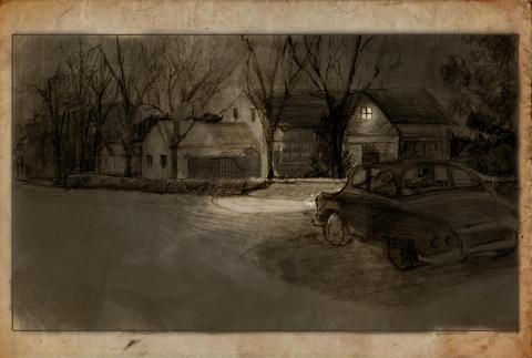 ilustracion A sangre fría: Llegada a la casa de los Clutter