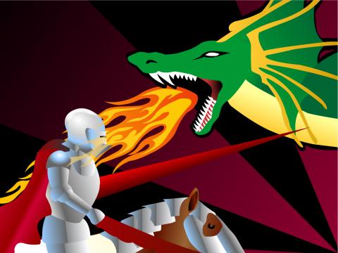 ilustracion San Jorge luchando contra el dragón