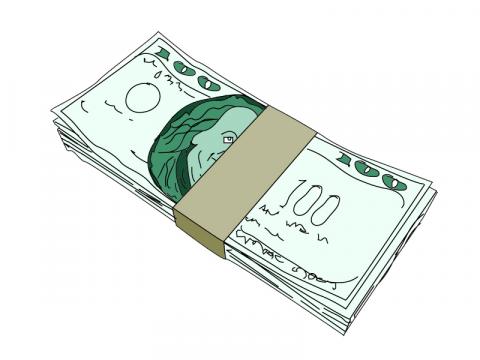 ilustracion Fajo de billetes