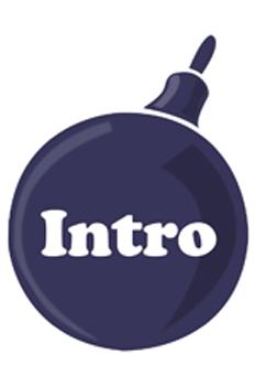 ilustracion Botón Intro con forma de bola de Navidad morada