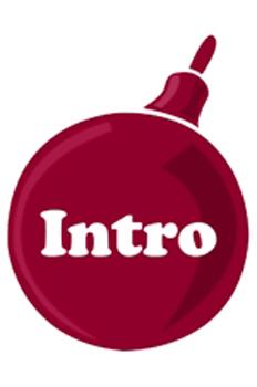 ilustracion Botón Intro con forma de bola de Navidad roja