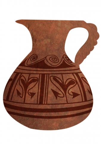 ilustracion Jarra ibérica de asa trenzada con decoración vegetal, Museo Arqueológico de Alicante, Alicante