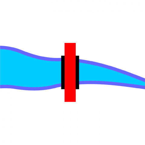 ilustracion Dique o presa con carretera