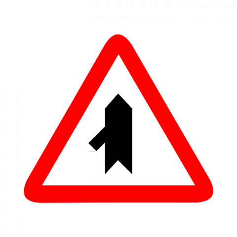 ilustracion Peligro: Intersección con prioridad sobre incorporación por la izquierda