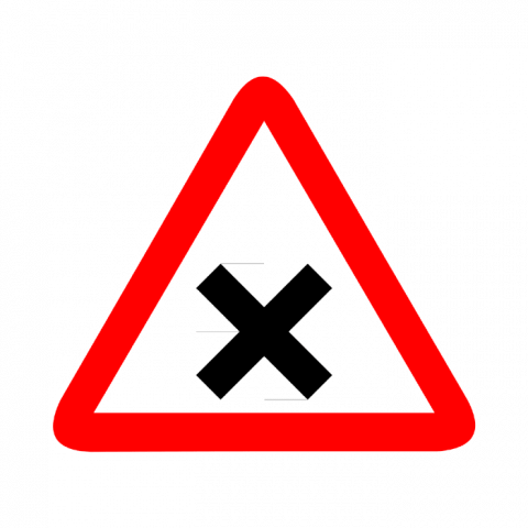 ilustracion Peligro: Intersección con prioridad de la derecha