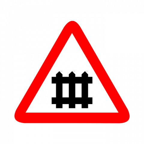 ilustracion Peligro: Paso a nivel con barreras