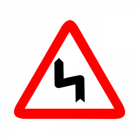 ilustracion Peligro: Curvas peligrosas hacia la izquierda