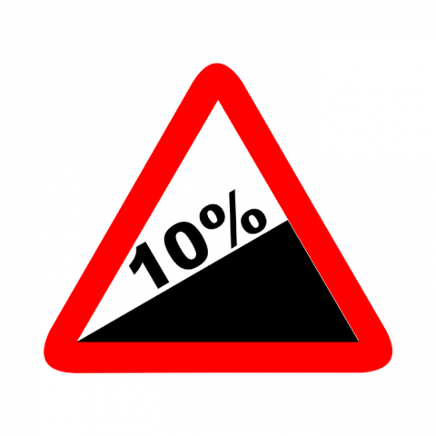 ilustracion Peligro: Subida con fuerte pendiente