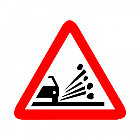 ilustracion Peligro: Proyección de gravilla