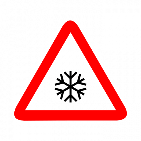 ilustracion Peligro: Pavimento deslizante por hielo o nieve