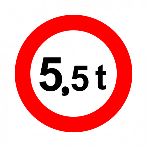 ilustracion Prohibición de paso: Limitación de masa