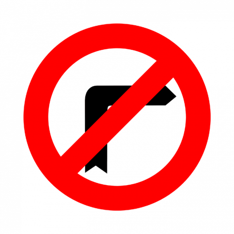 ilustracion Giro a la derecha prohibido