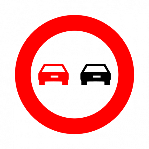 ilustracion Adelantamiento prohibido