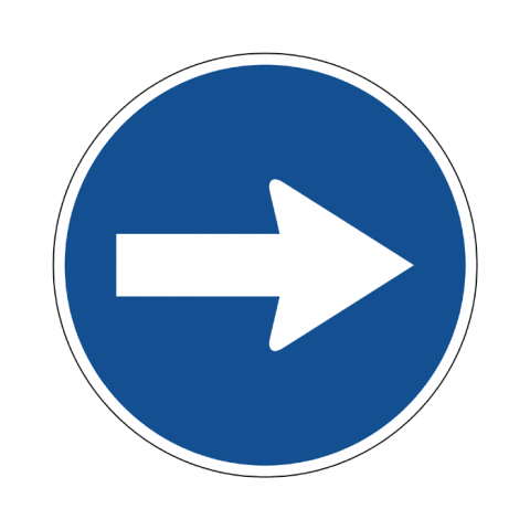 ilustracion Sentido obligatorio: Derecha