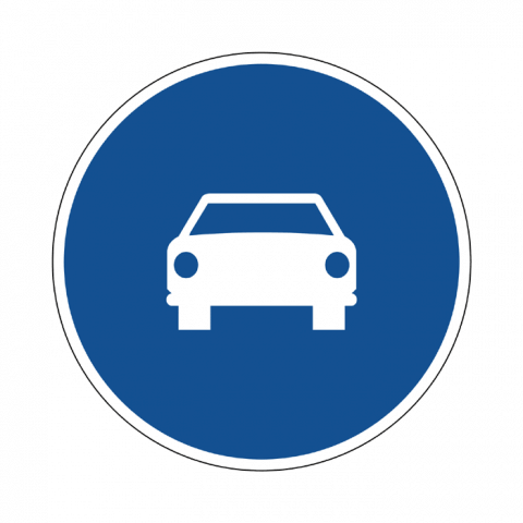 ilustracion Calzada para automóviles, excepto motocicletas de dos ruedas sin sidecar