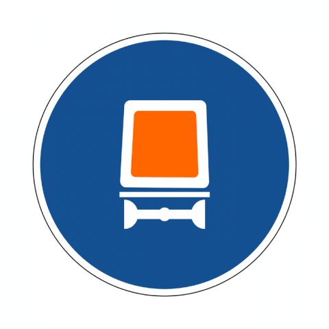 ilustracion Calzada para vehículos que transporten mercancías peligrosas