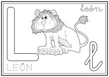 ilustracion Letra L: león