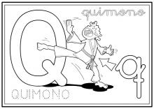 ilustracion Letra Q: quimono