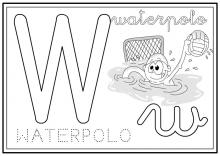 ilustracion Letra W: waterpolo