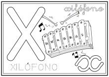 ilustracion Letra X: xilófono