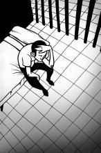 ilustracion El extranjero: En la celda