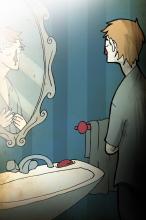 ilustracion El guardián entre el centeno: En el hotel piensa en Phoebe