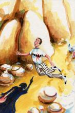 ilustracion Diez negritos: Vera dispara a Philip Lombard