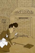 ilustracion El perro de Baskerville: Fragmento de carta encontrado en la chimentea