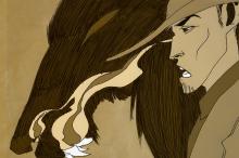 ilustracion El perro de Baskerville: Stapleton y su sabueso