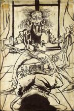 ilustracion Canción de Navidad: Scrooge arrodillado ante Marley