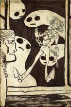 ilustracion Canción de Navidad: Marley desaparece por la ventana