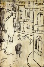 ilustracion Canción de Navidad: Observan las calles, llenas de alegría navideña