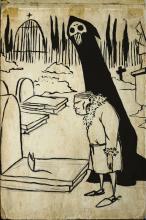 ilustracion Canción de Navidad: Scrooge ve su propia lápida