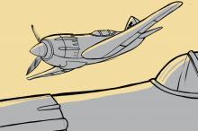 ilustracion El diario de Ana Frank: Los aviones sobrevuelan el refugio