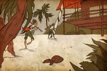 ilustracion El viejo y el mar: Regresa a la cabaña