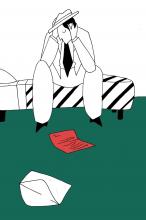 ilustracion Noches blancas: Leyendo la carta de Nastenka