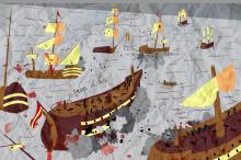 ilustracion Trafalgar: Santa Ana traba una nueva lucha