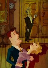 ilustracion El sueño eterno: Marlowe recoge en sus brazos a Carmen