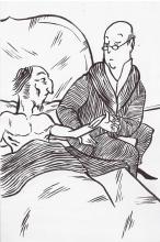 ilustracion La muerte de Iván Ilich: En la cama frente al médico