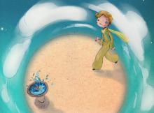 ilustracion El principito: Cincuenta y tres minutos para caminar hacia una fuente