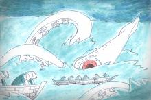 ilustracion Moby-Dick: El calamar gigante