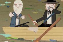 ilustracion Las aventuras de Huckleberry Finn: Huck miente para proteger a Jim