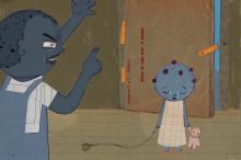 ilustracion Las aventuras de Huckleberry Finn: Jim recuerda con pesadumbre aquella vez que riñó sin motivo a su hija pequeña