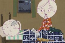 ilustracion Las aventuras de Huckleberry Finn: Tom le explica a su tía Sally cómo organizó la fuga de Jim, aun sabiendo que la dueña de Jim ya le había dado la libertad