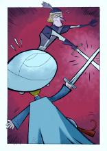 ilustracion La historia interminable: Hynreck el Héroe contra Bastián