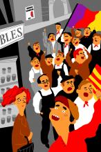 ilustracion La plaza del Diamante: Natalia siente la ilusión de la República